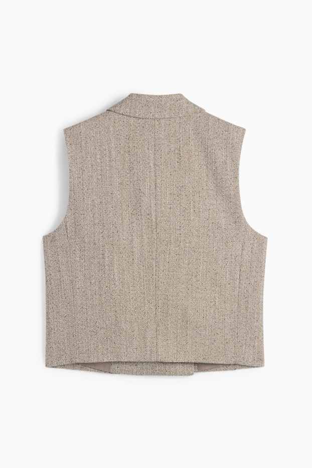 Mujer - Chaleco de oficina - regular fit - con textura - gris jaspeado