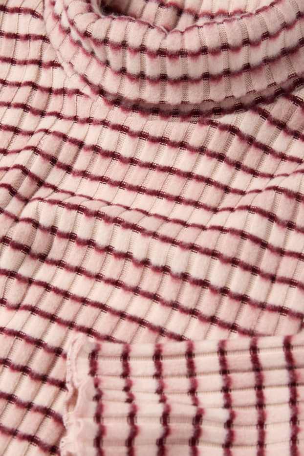 Kinderen: meisjes - Coltrui - geribd - gestreept - roze / rood