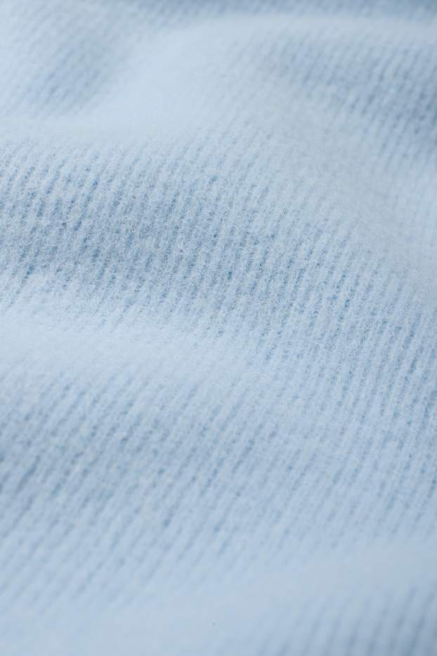 Damen - Sweatshirt - gerippt - hellblau