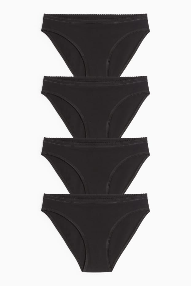 Damen - Multipack 4er - Slip - schwarz