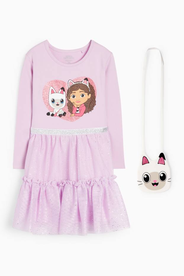 Kinder Mädchen - Gabby's Dollhouse - Set - Kleid und Tasche - 2 teilig - hellviolett
