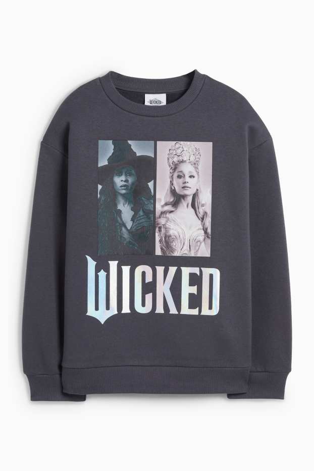 Kinderen: meisjes - Wicked - sweatshirt - glanseffect - donkergrijs