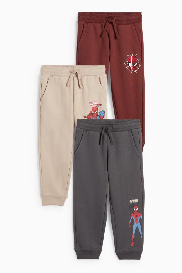 Copii - Băieți - Multipack 3 perechi - Omul-Păianjen - pantaloni de trening - gri închis