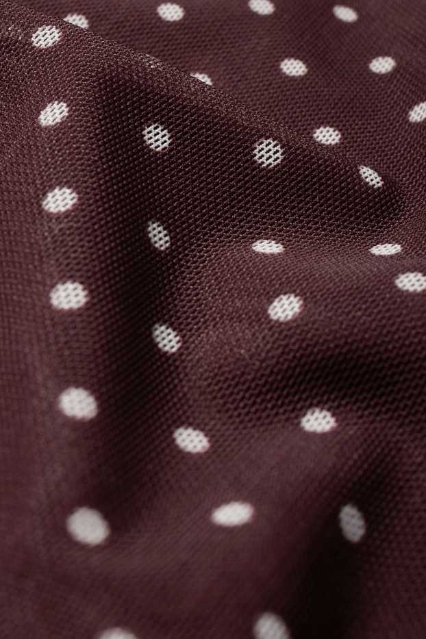Donna - Body - in rete - a pois - rosso scuro