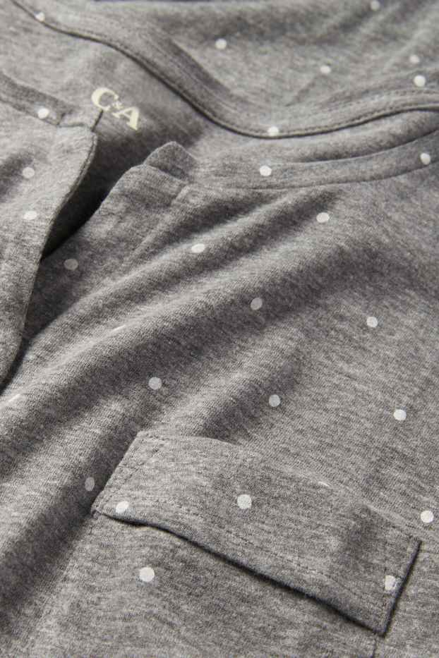 Dames - Nachthemd - met stippen - grijs-mix