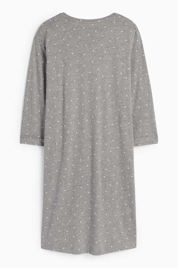 Dames - Nachthemd - met stippen - grijs-mix