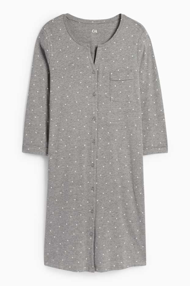 Dames - Nachthemd - met stippen - grijs-mix