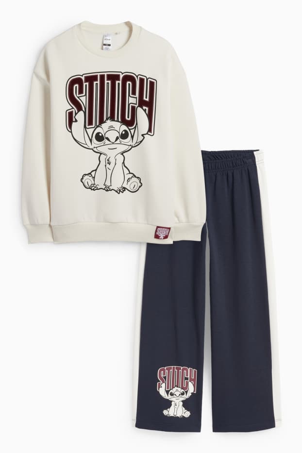 Children Girls - Lilo & Stitch - set - sweatshirt and joggers - 2 piece - white