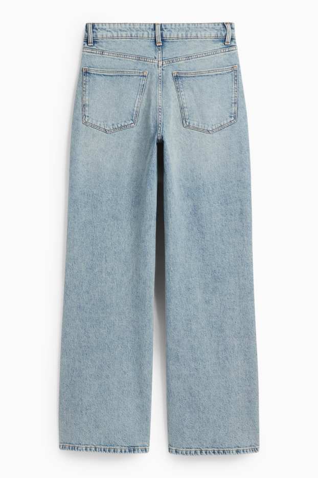 Dámské - Wide leg jeans - mid waist - džíny - světle modré