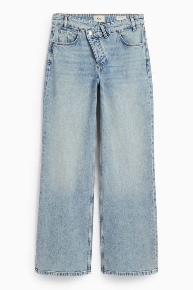 Dámské - Wide leg jeans - mid waist - džíny - světle modré