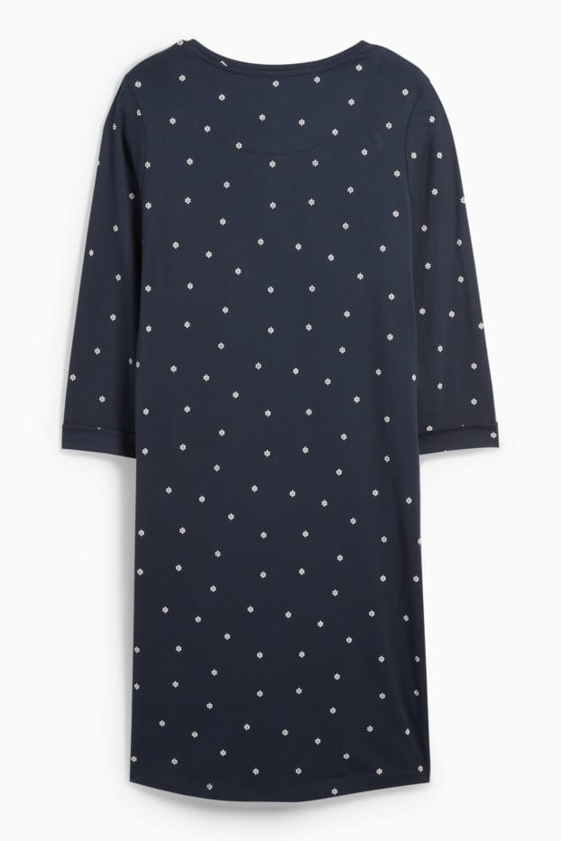 Women - Nightdress - polka dot - dark blue