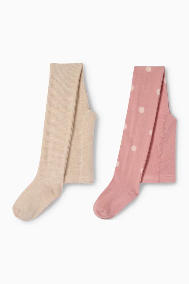 Kinderen: meisjes - Set van 2 - maillot - donker rose