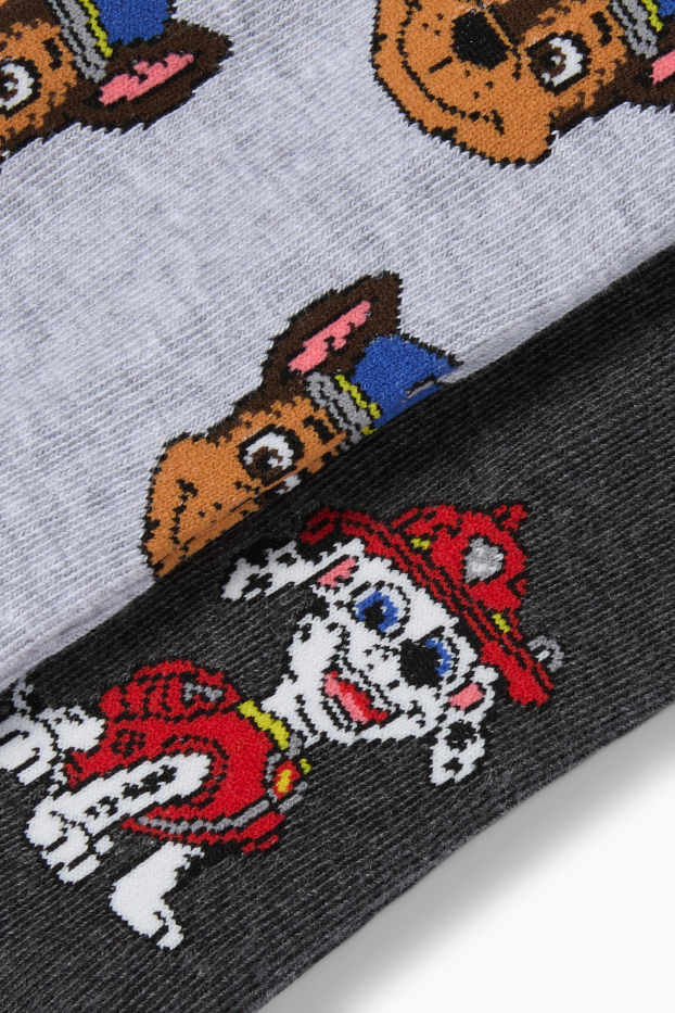 Enfants garçons - Lot de 2 - La Pat’ Patrouille - Chase, Marcus - collants - gris clair chiné