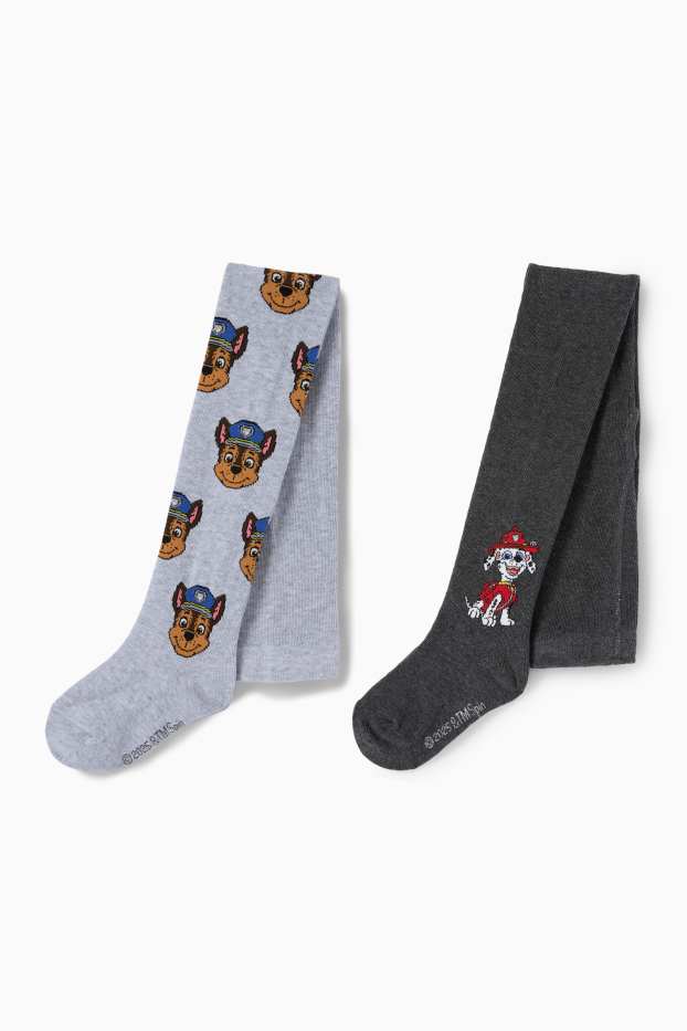 Enfants garçons - Lot de 2 - La Pat’ Patrouille - Chase, Marcus - collants - gris clair chiné