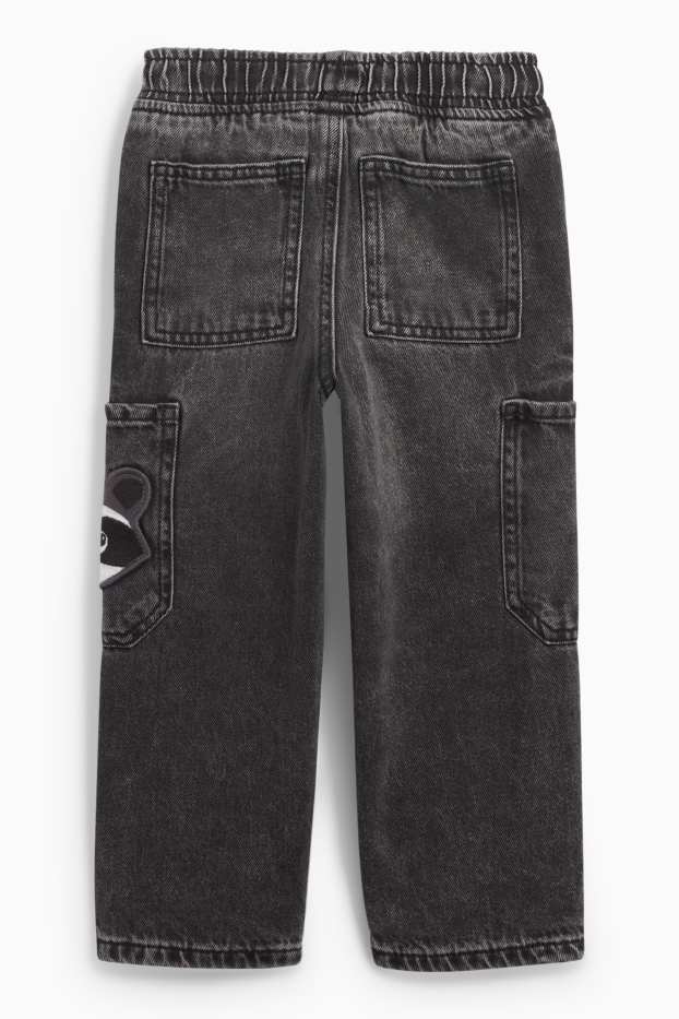 Kinder Buben - Waschbär - Relaxed Jeans - Thermojeans - dunkeljeansgrau
