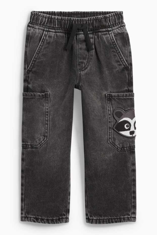 Bambini - Motivo procione - relaxed jeans - termici - jeans grigio scuro