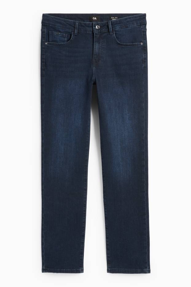 Femmes - Straight jean - mid waist - LYCRA® - jean bleu foncé