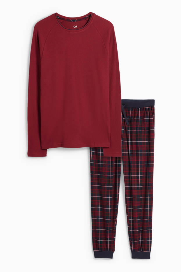Hommes - Pyjama - rouge foncé