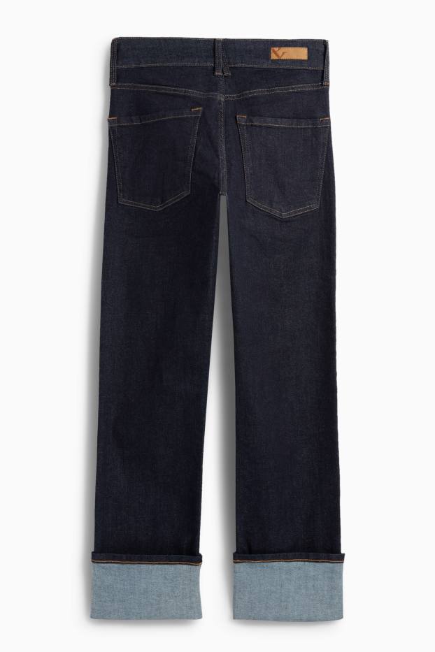 Dames - Straight jeans - mid waist - LYCRA® - jeansdonkerblauw