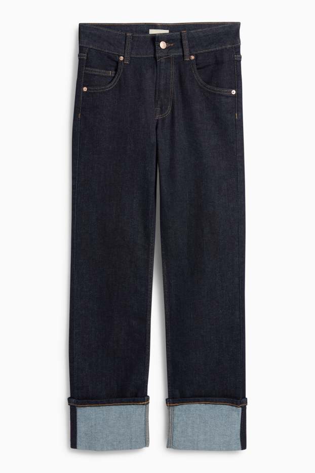 Dames - Straight jeans - mid waist - LYCRA® - jeansdonkerblauw