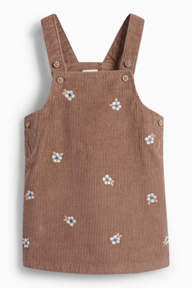Baby Mädchen - Blümchen - Baby-Outfit - 2 teilig - braun