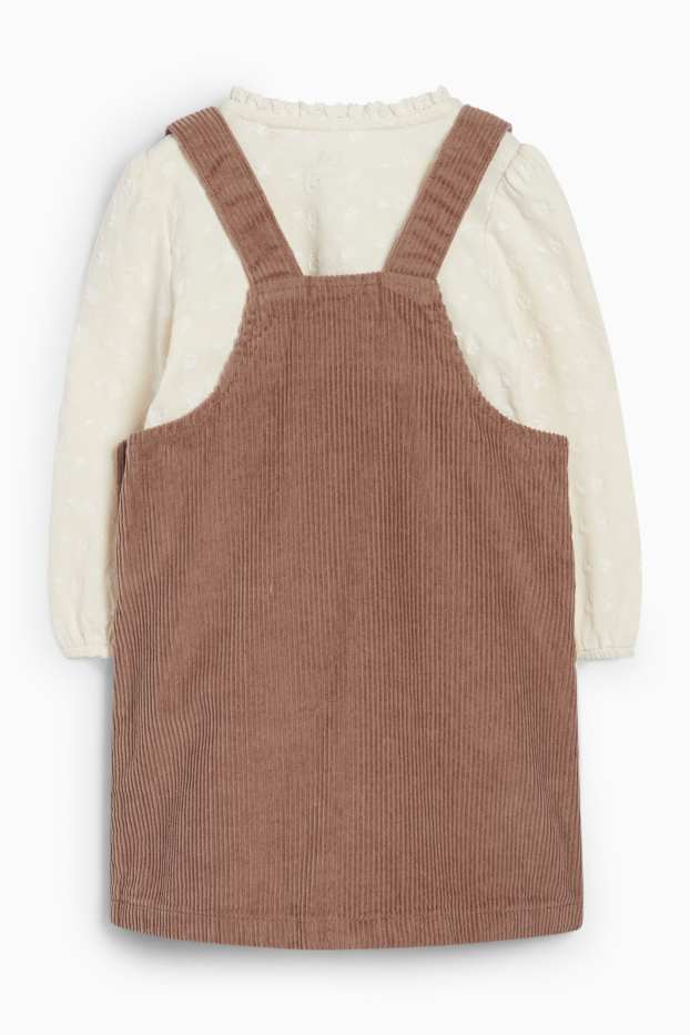 Baby Mädchen - Blümchen - Baby-Outfit - 2 teilig - braun