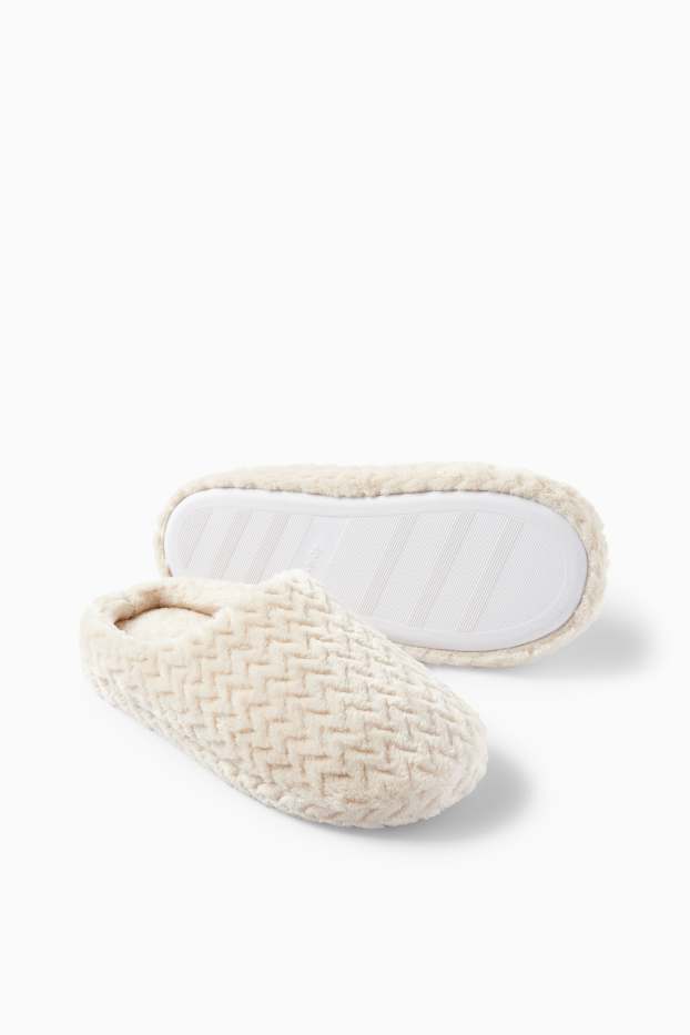 Women - Slippers - textured - light beige