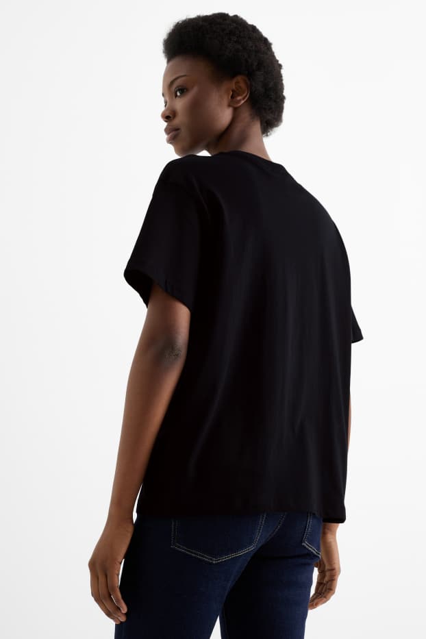Women - T-shirt - oversized - black