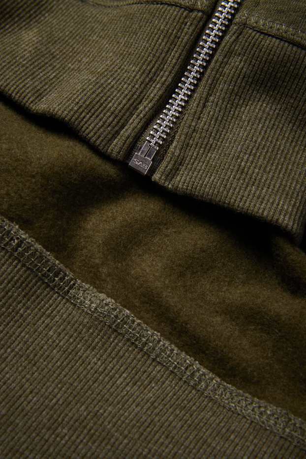 Mężczyźni - Rozpinana bluza - kaki