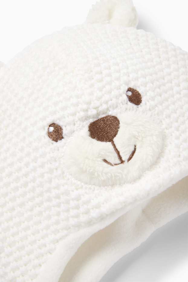 Baby Girls - Teddy bear - hat - textured - cremewhite