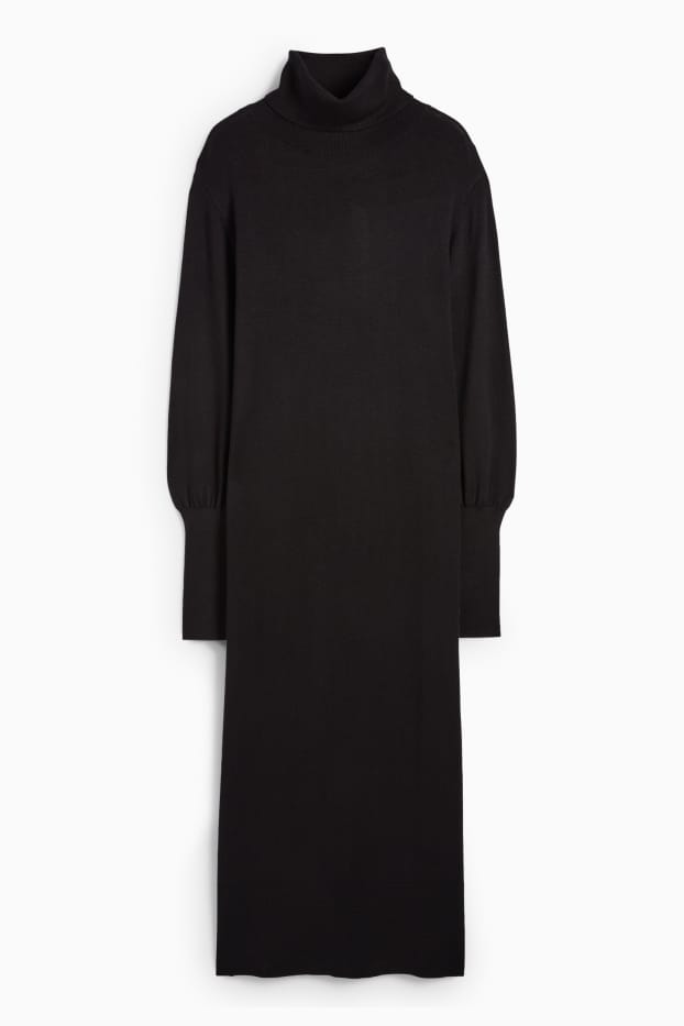 Femei - Rochie din tricot - straight fit - negru