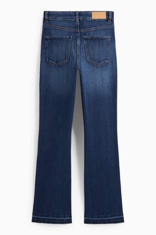 Dames - Bootcut jeans - high waist - jeansdonkerblauw