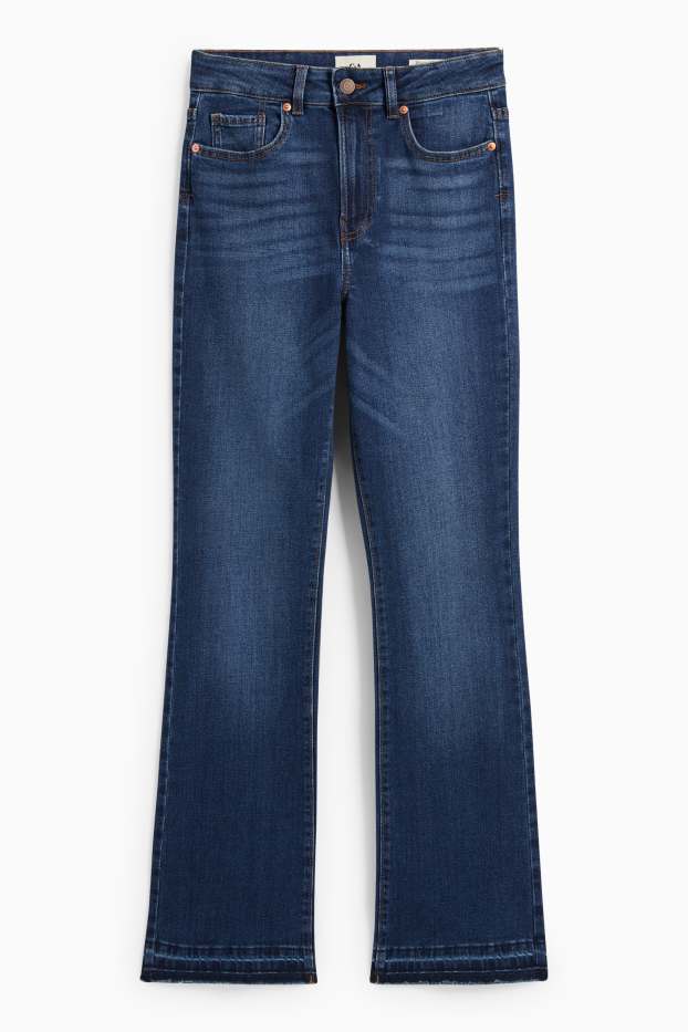 Dames - Bootcut jeans - high waist - jeansdonkerblauw