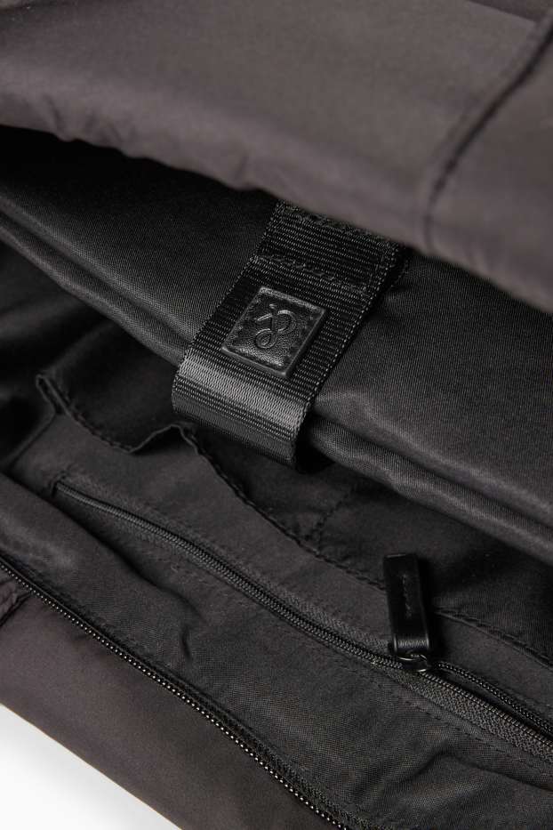 Donna - Shopper grande trapuntata con spallaccio removibile - nero