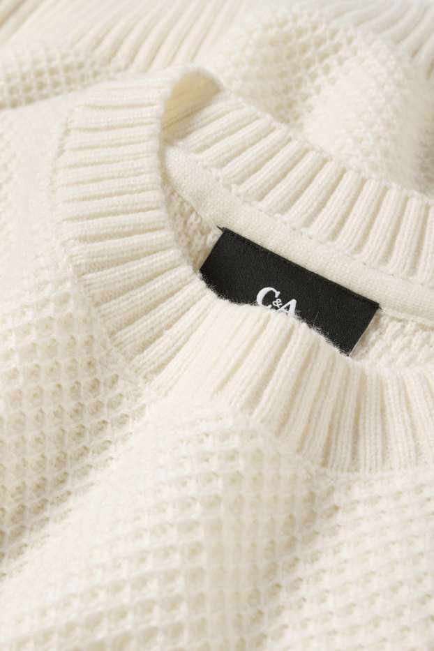 Herren - Pullover - strukturiert - cremefarben