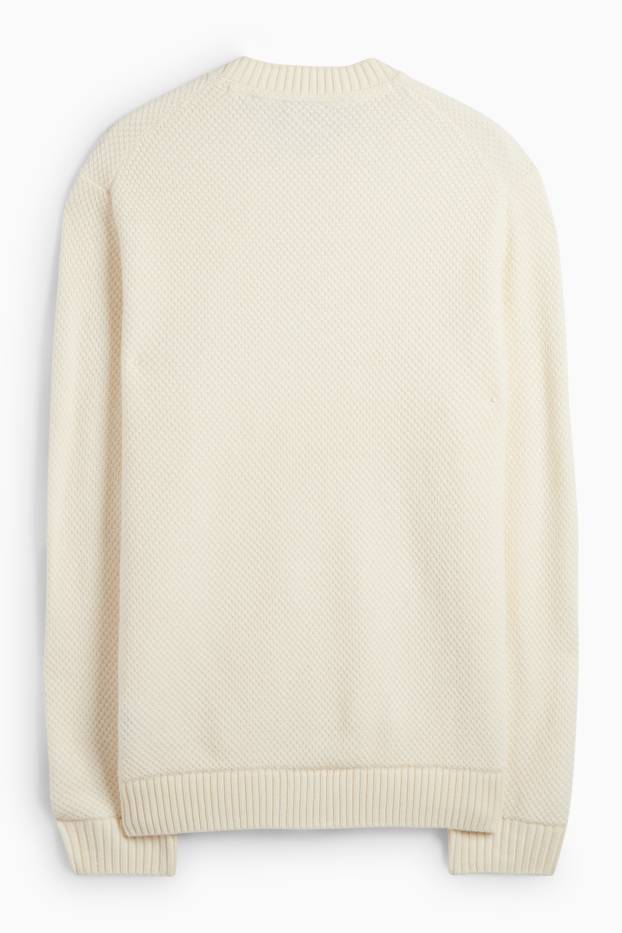 Herren - Pullover - strukturiert - cremefarben