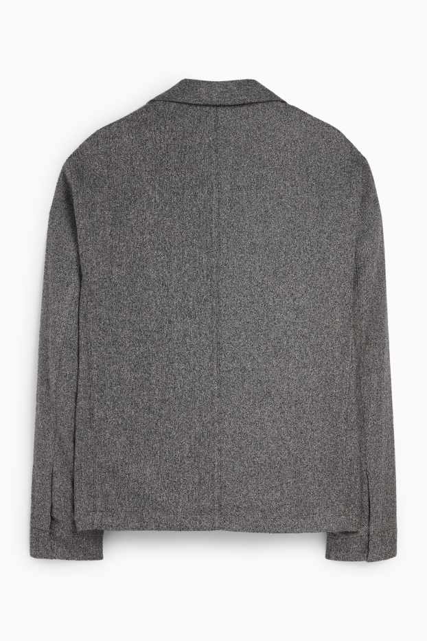 Herren - Baukasten-Sakko - Regular Fit - Stretch - strukturiert - grau