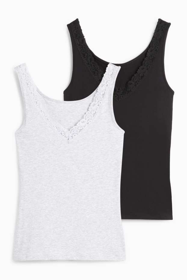 Femmes - Lot de 2 - caracos - gris / noir