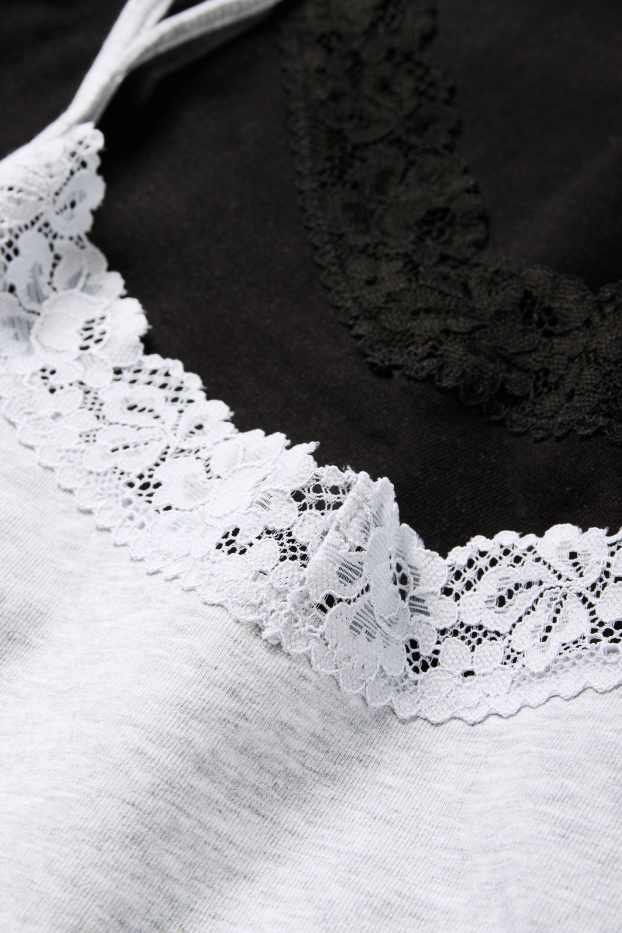 Femmes - Lot de 2 - caracos - gris / noir