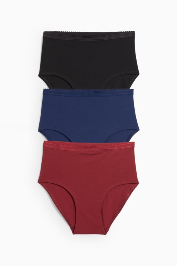 Damen - Multipack 3er - Slip - dunkelrot