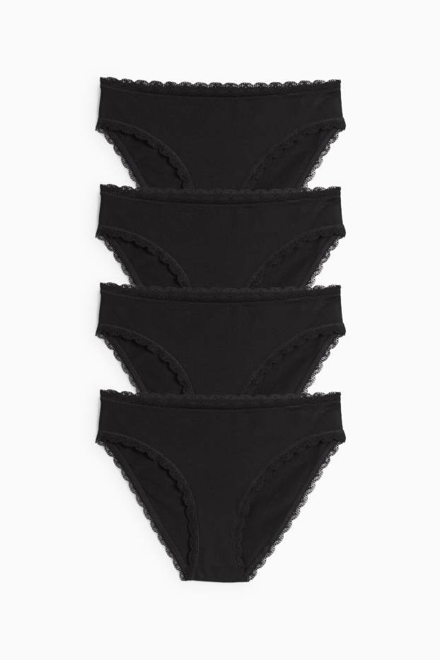Dámské - Multipack 4 ks - kalhotky - černá
