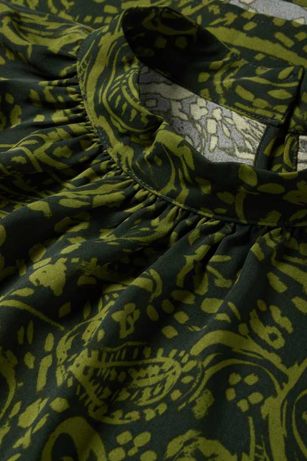Women - Blouse - patterned - dark green