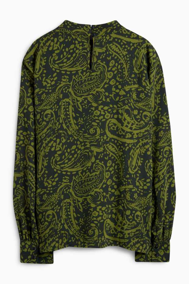 Women - Blouse - patterned - dark green