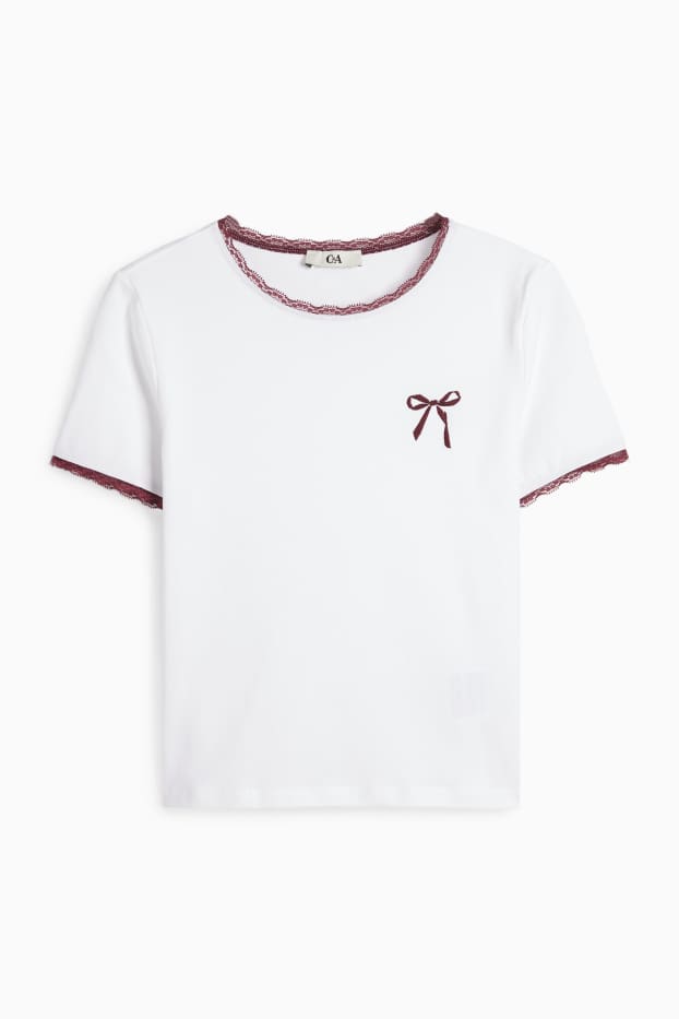 Donna - T-shirt - slim fit - bianco