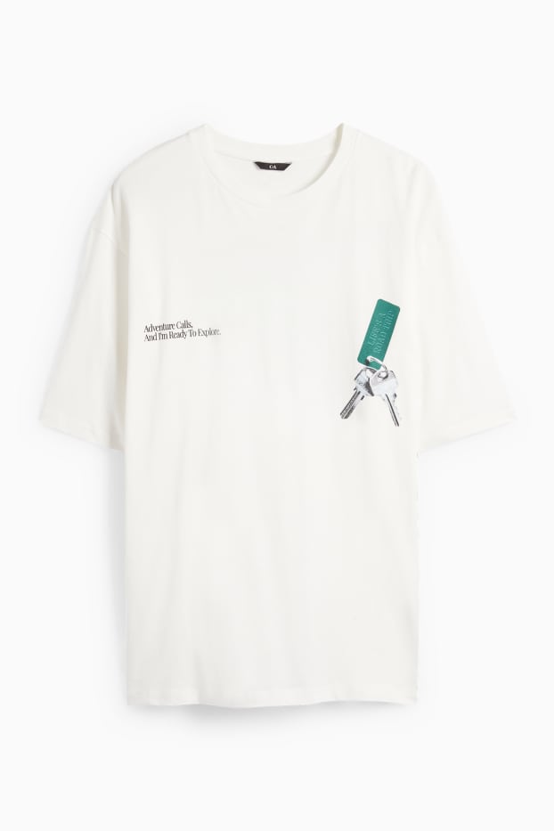 Men - T-shirt - oversized - white