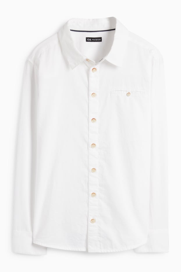 Children Boys - Shirt - white