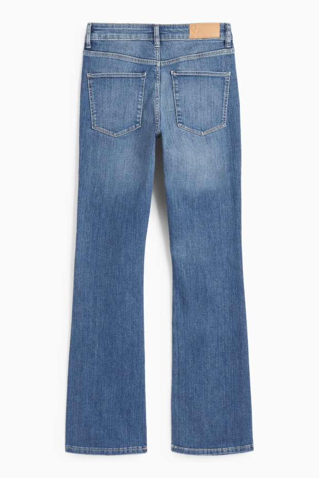 Damen - Bootcut Jeans - Mid Waist - jeansblau