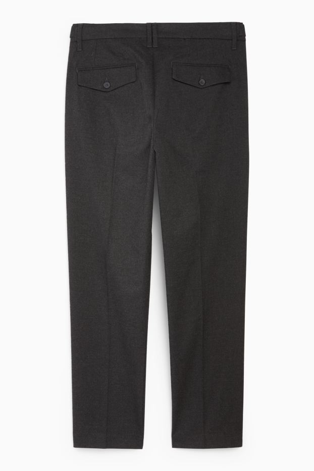 Uomo - Pantaloni di flanella - tapered fit - grigio scuro