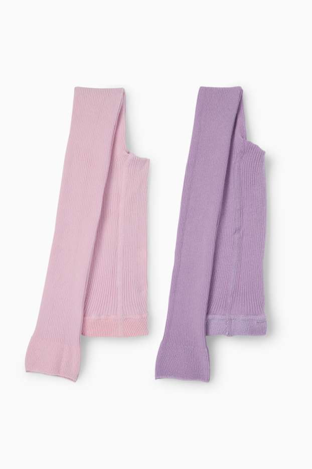 Children Girls - Multipack of 2 - knitted leggings - rose