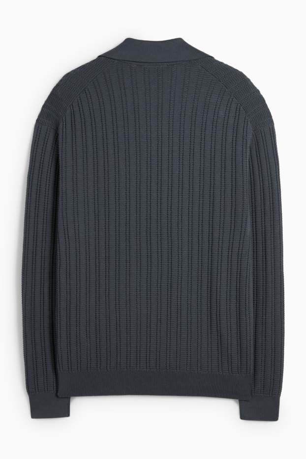 Hommes - Pull - finition texturée - gris foncé